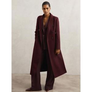 REISS Brogan Double-Breasted Blindseam Coat Wool-Blend